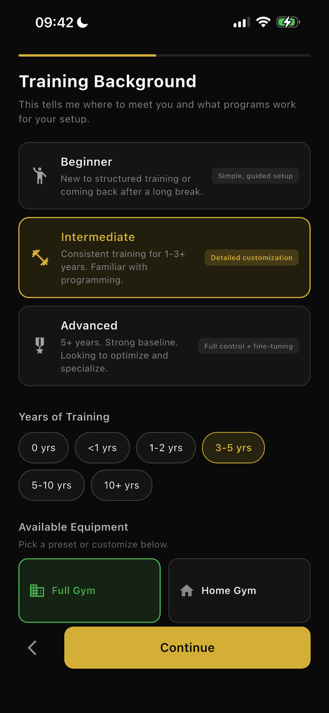Training background setup