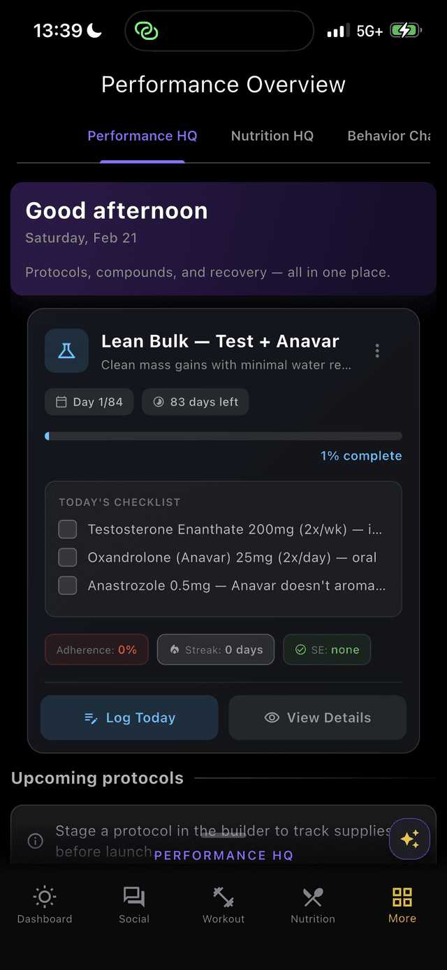 Active PED protocol on dashboard