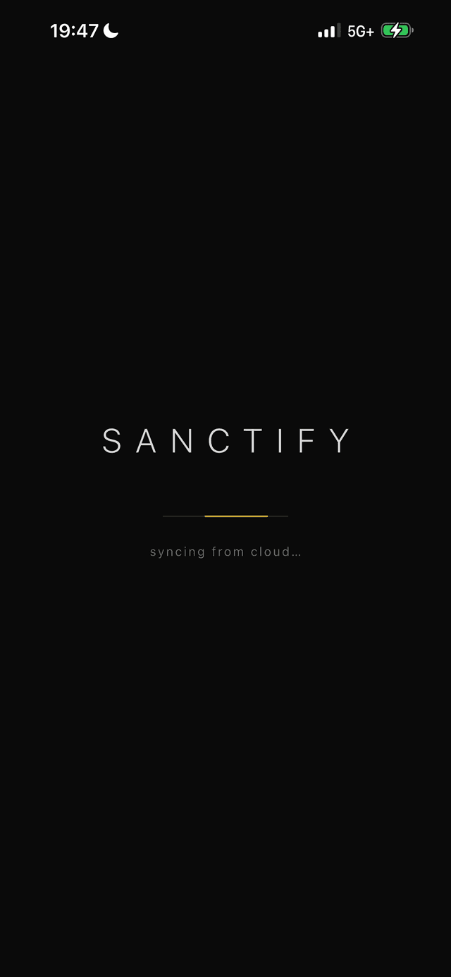 Sanctify app launch screen