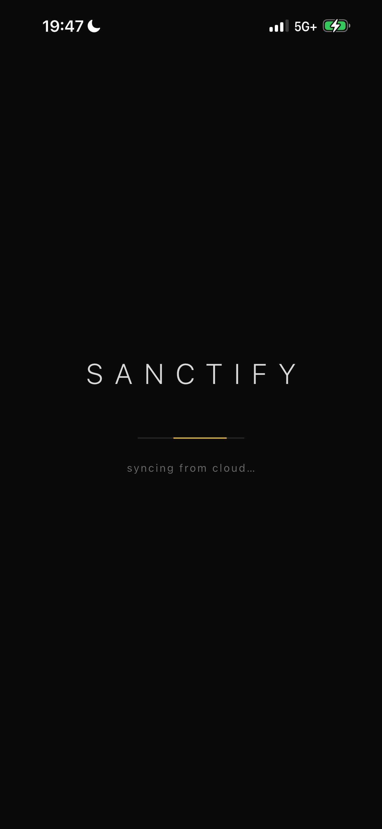 Sanctify app launch screen