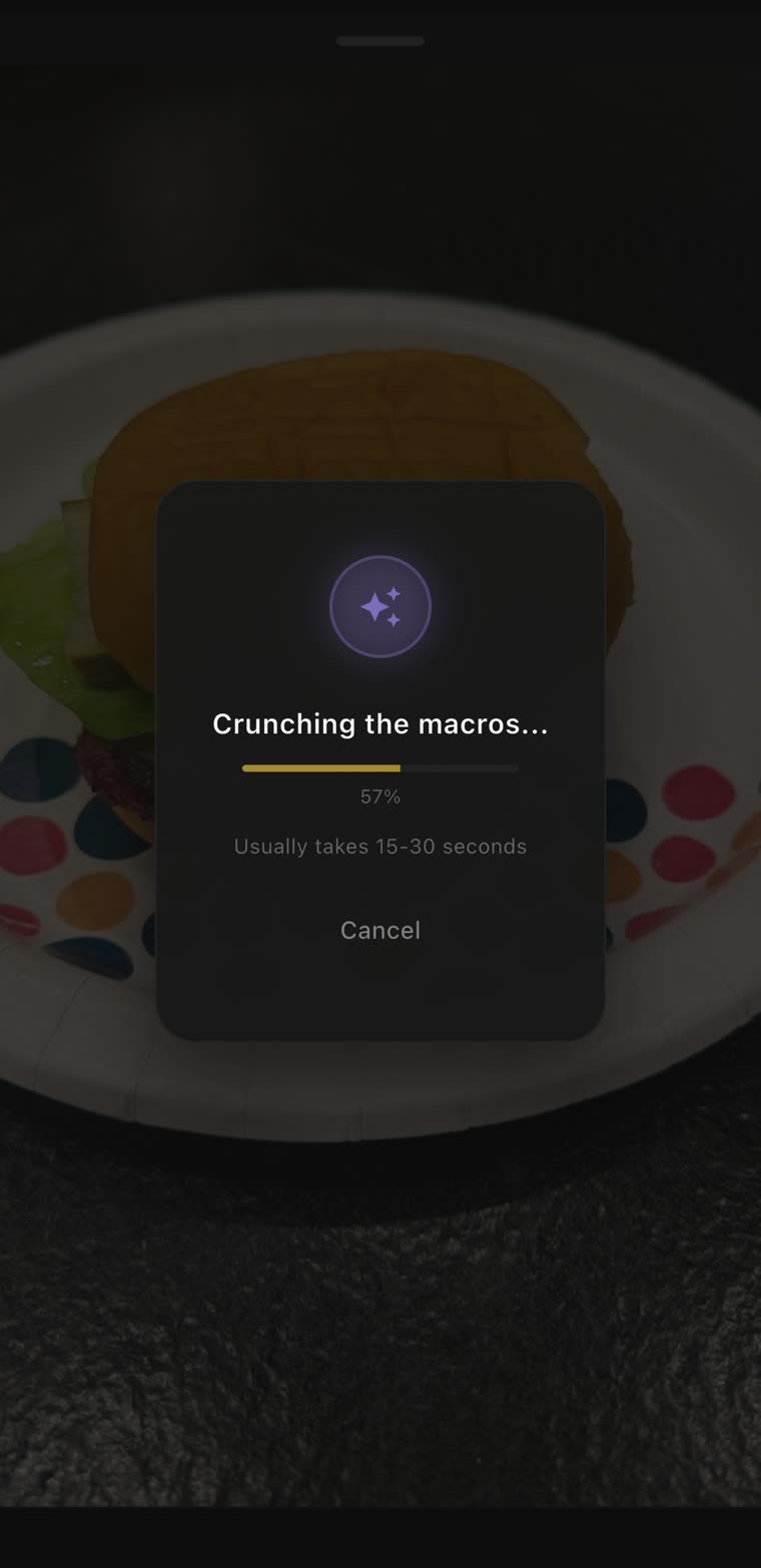 Crunching the macros, 57%, usually takes 15 to 30 seconds