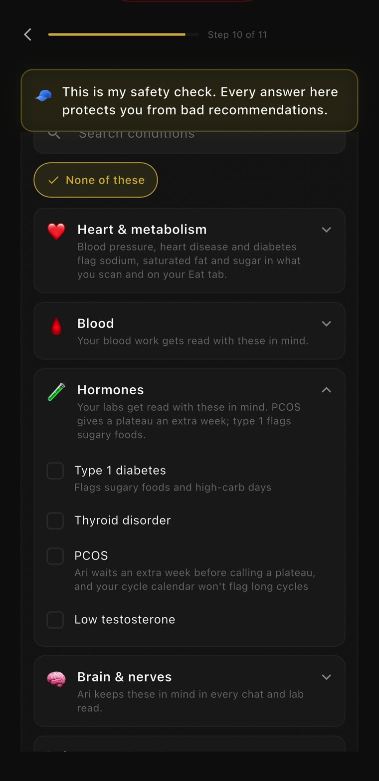 The safety check: conditions and what each one changes