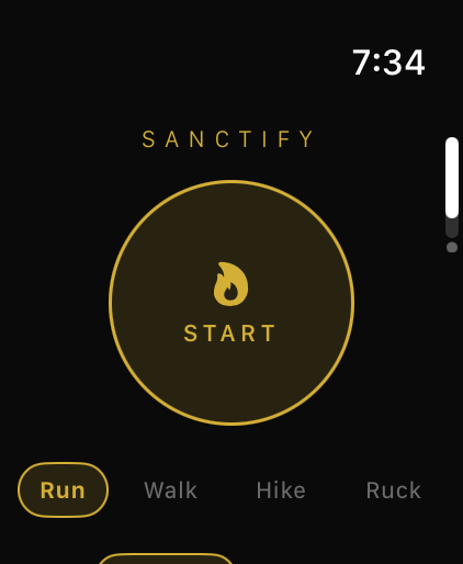 Sanctify on Apple Watch: Start